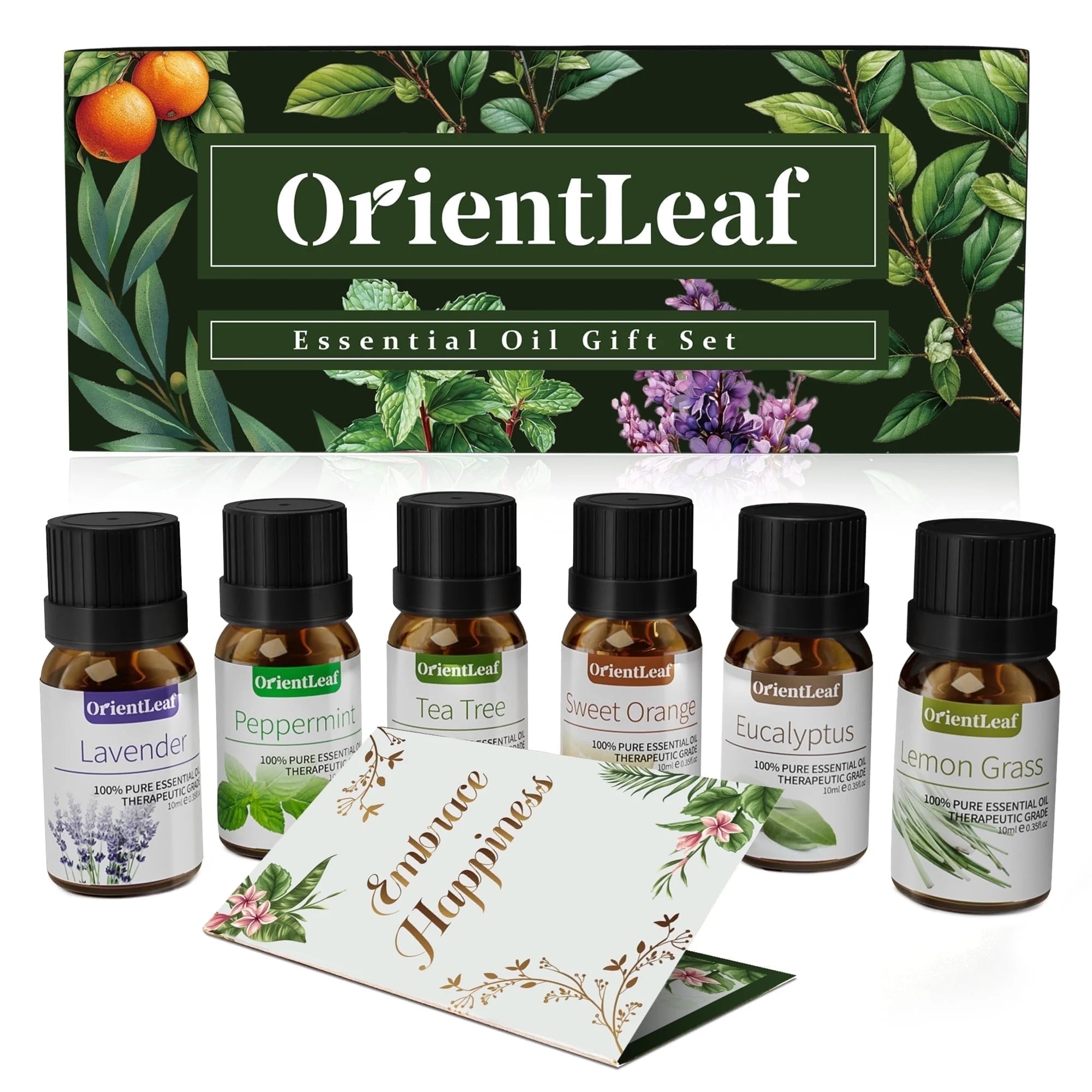 Essential Oils Set with Greetingift Card, 100% Pure Essential Oil Gift Set for Essential Oil Diffuser, Aromatherapy, Sleep, Massage & DIY