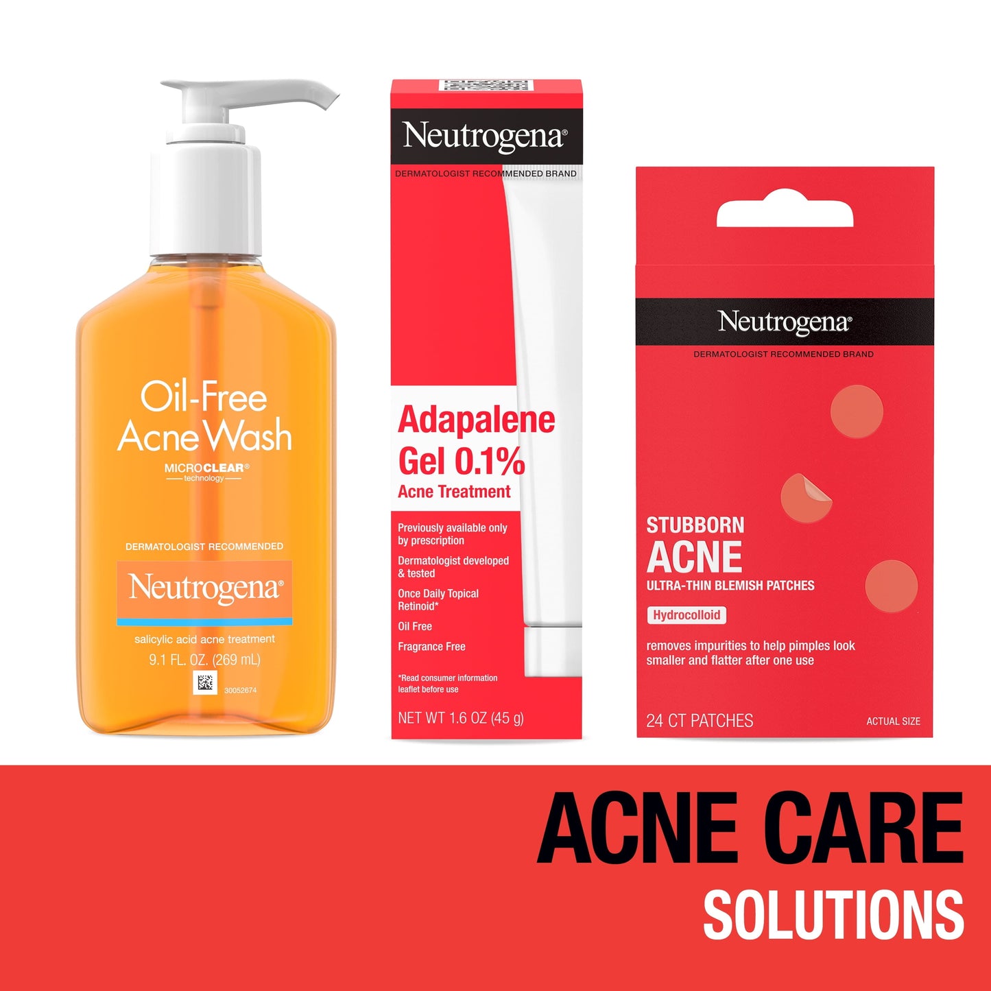 Acne Solutions: Cleanser, Treatment, & Patches, 3 Items