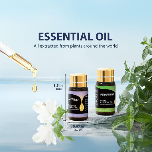 Essential Oils by Natural Essential Oil Set -12 Essential Oils Gift Set for Diffuser, Massage, Fragrance Oil Scent for DIY Candle and Soap Making (12 * 5ML)