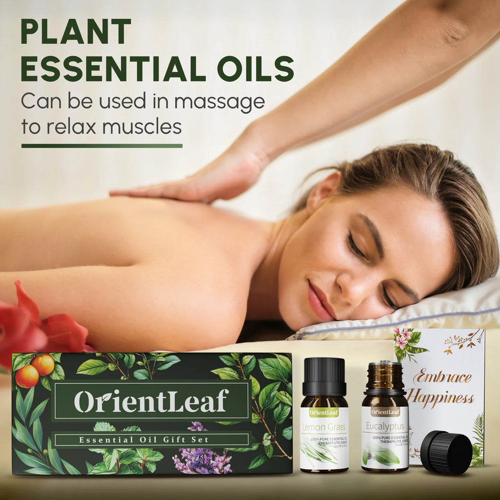 Essential Oils Set with Greetingift Card, 100% Pure Essential Oil Gift Set for Essential Oil Diffuser, Aromatherapy, Sleep, Massage & DIY