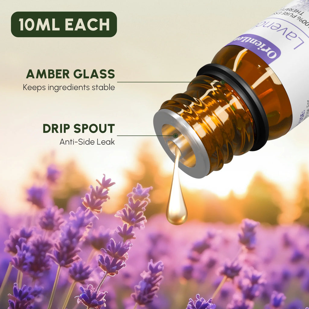 Essential Oils Set with Greetingift Card, 100% Pure Essential Oil Gift Set for Essential Oil Diffuser, Aromatherapy, Sleep, Massage & DIY