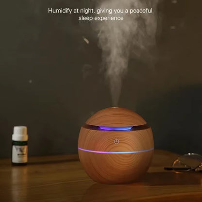 USB Ultrasonic Cool Mist Sprayer Essential Oil Fragrance Mini Home Wood Grain Air Humidifier Electric Air Aroma Diffuser Purifie