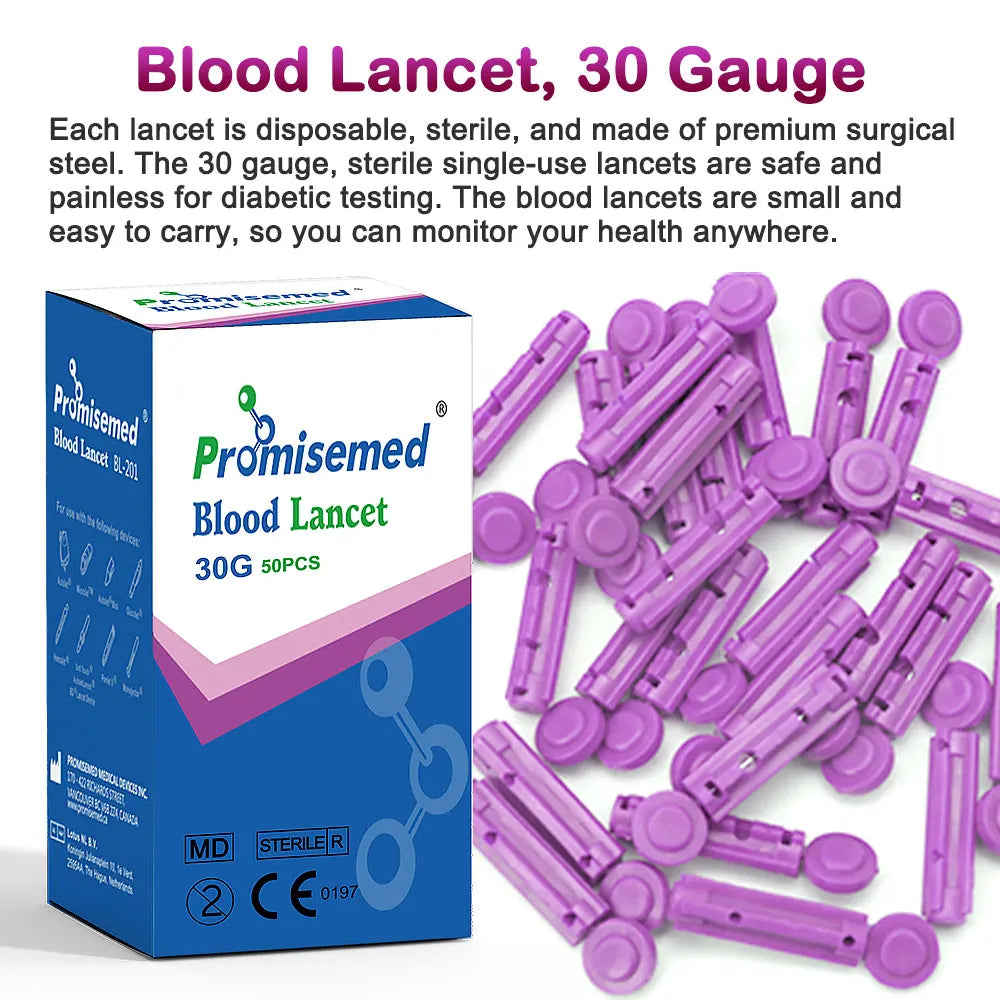 50/150/200 Pcs Lancets for Diabetes Testing, 30 Gauge Blood Sugar Lancets, Diabetic Lancets for Lancing Device