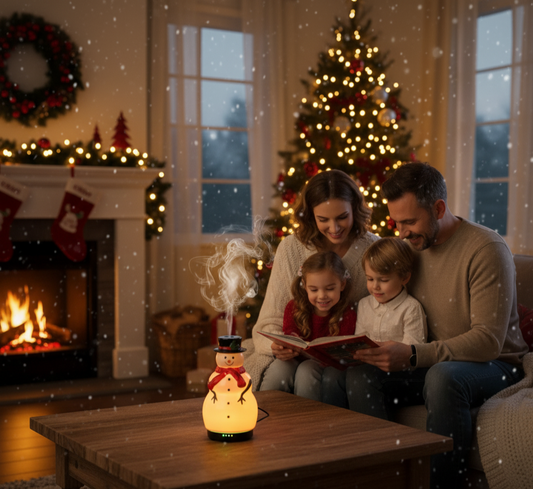 Christmas Essential Oil Diffuser Gifts Ceramic Snowman Diffuser 120Ml Holiday Diffuser for Essential Oil Cute Small Aromatherapy Humidifier Diffuser for Home Office Decorations