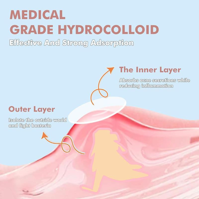 Hydrocolloid Acne Patches for Facial Care - 304 Pieces with Salicylic Acid, Tea Tree Oil, and Calendula Oil
