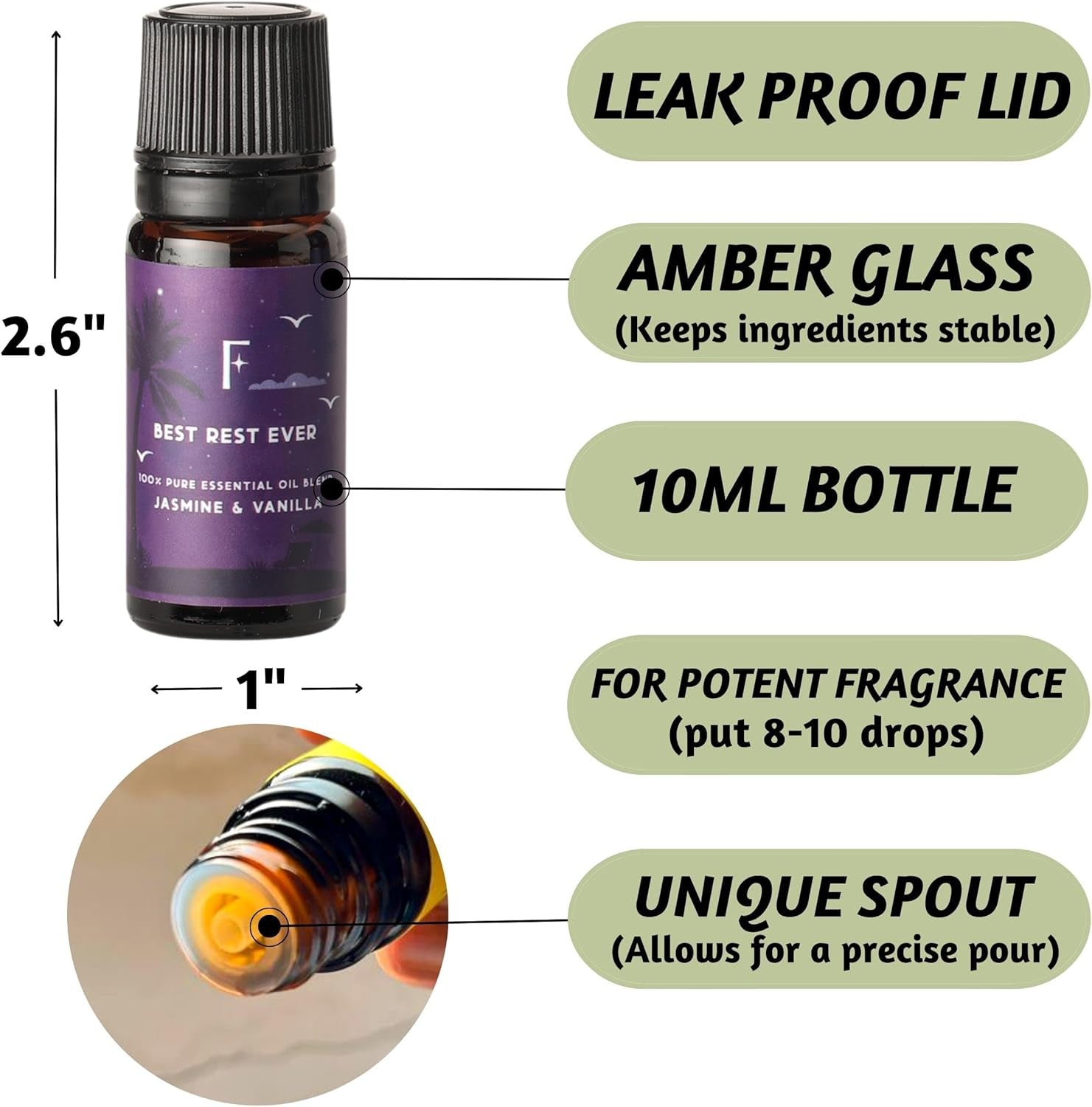 Sleep Essential Oils Set | Set of 6 Pure Essential Oils for Diffusers for Home | Essential Oil Blend or Oil Diffuser Essential Oils | Lavender, Rosemary & Peppermint