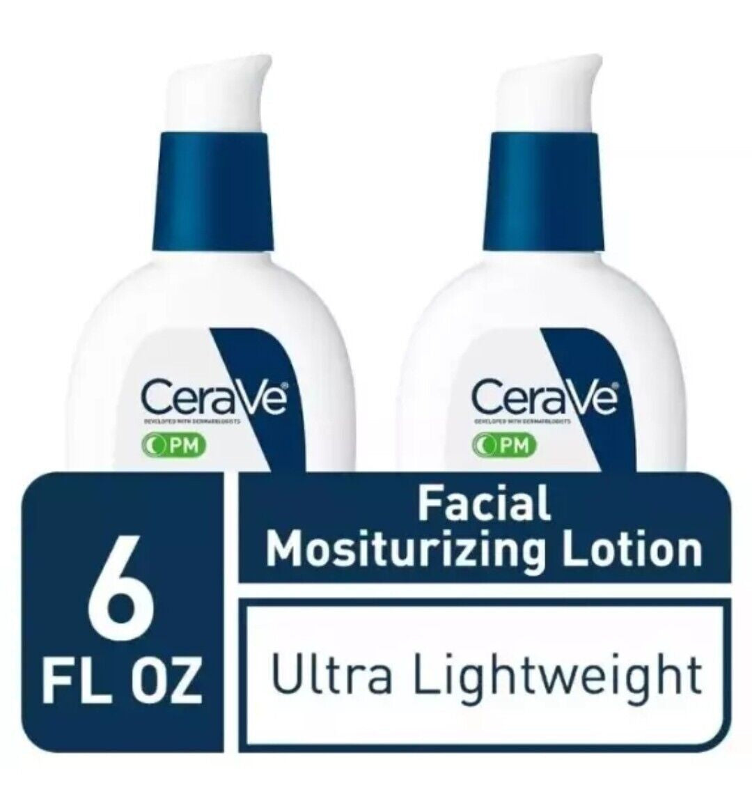 2 Pack Cerave Facial Moisturizing Lotion PM Ultra Lightweight 3 Oz USA SHIPPING