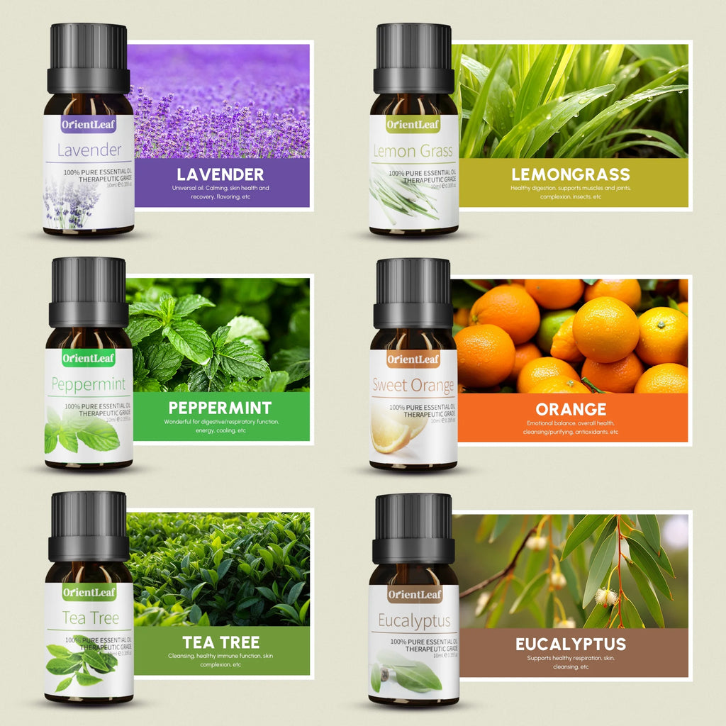 Essential Oils Set with Greetingift Card, 100% Pure Essential Oil Gift Set for Essential Oil Diffuser, Aromatherapy, Sleep, Massage & DIY