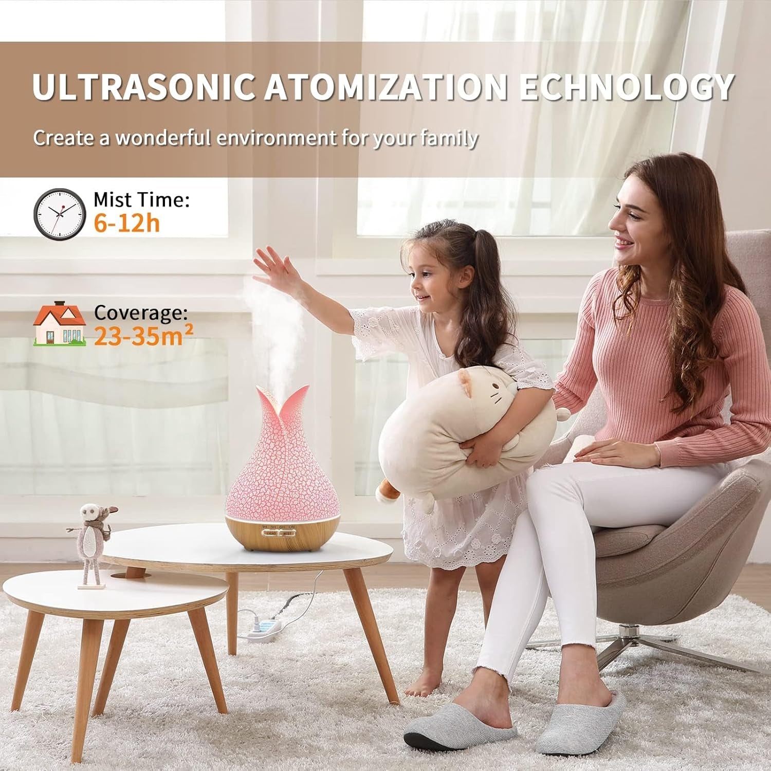Home Aromatherapy Essential Oil Diffuser: Colorful Crack Bedroom Atmosphere Decoration - Delicate Mist Automatic Shutdown
