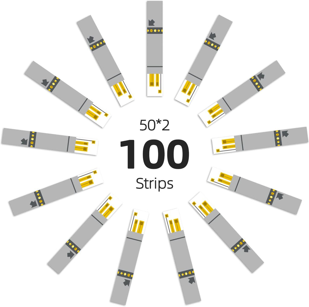 Metene AGM-513S Test Strips for Diabetes 100 Count Test Strips Use with Met...