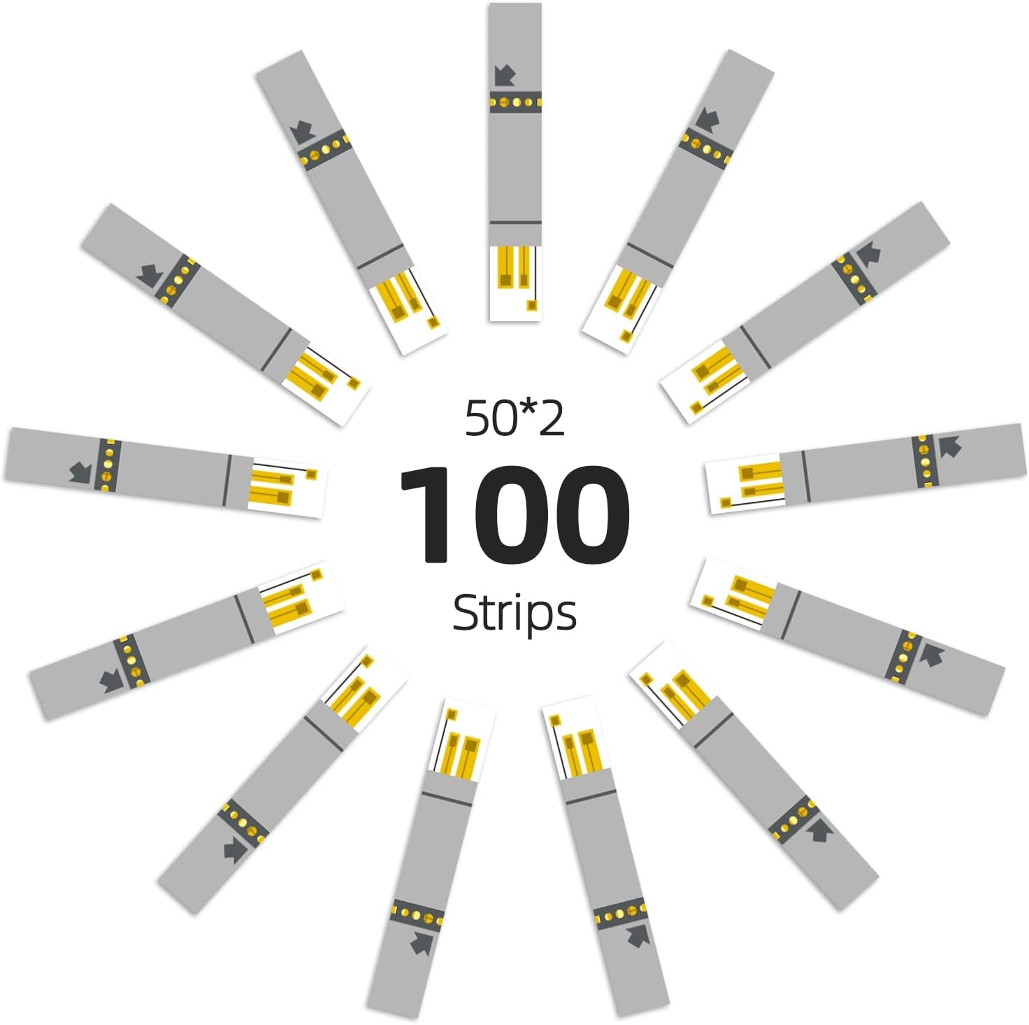 Metene AGM-513S Test Strips for Diabetes 100 Count Test Strips Use with Met...