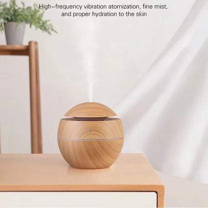 USB Ultrasonic Cool Mist Sprayer Essential Oil Fragrance Mini Home Wood Grain Air Humidifier Electric Air Aroma Diffuser Purifie