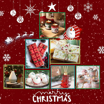 Christmas Fragrance Oils Set, Essential Oils for Diffusers Home, Aromatherapy Oils Gift for Candle Making - Christmas Tree, Apple Cinnamon, Gingerbread, Candy Cane, Sugar Cookie, Hot Chocolate