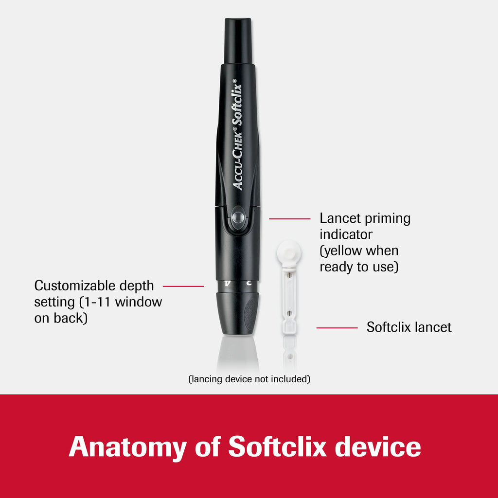 Softclix Diabetes Lancets for Diabetic Blood Glucose Testing (Pack of 100) (Packaging May Vary)