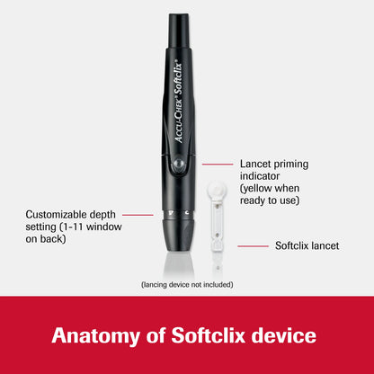 Softclix Diabetes Lancets for Diabetic Blood Glucose Testing (Pack of 100) (Packaging May Vary)