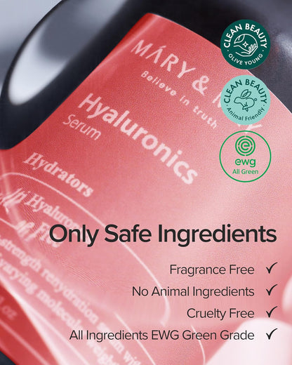 Hyaluronics Serum - Deeply Hydrating Multi-Hyaluronic Acid Serum for Improved Skin Moisture and Elasticity - Korean Skincare, EWG Green Grade, Hypoallergenic, 1.01 Fl.Oz.