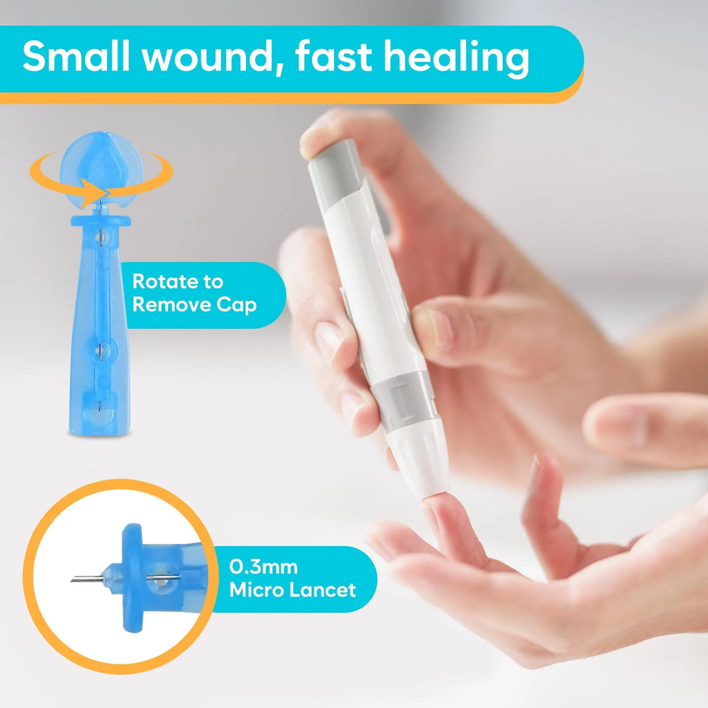 Diabetes Testing Kit, Blood Glucose Monitor with 1 Lancing Device, 100 Test Strips, 100 Lancets