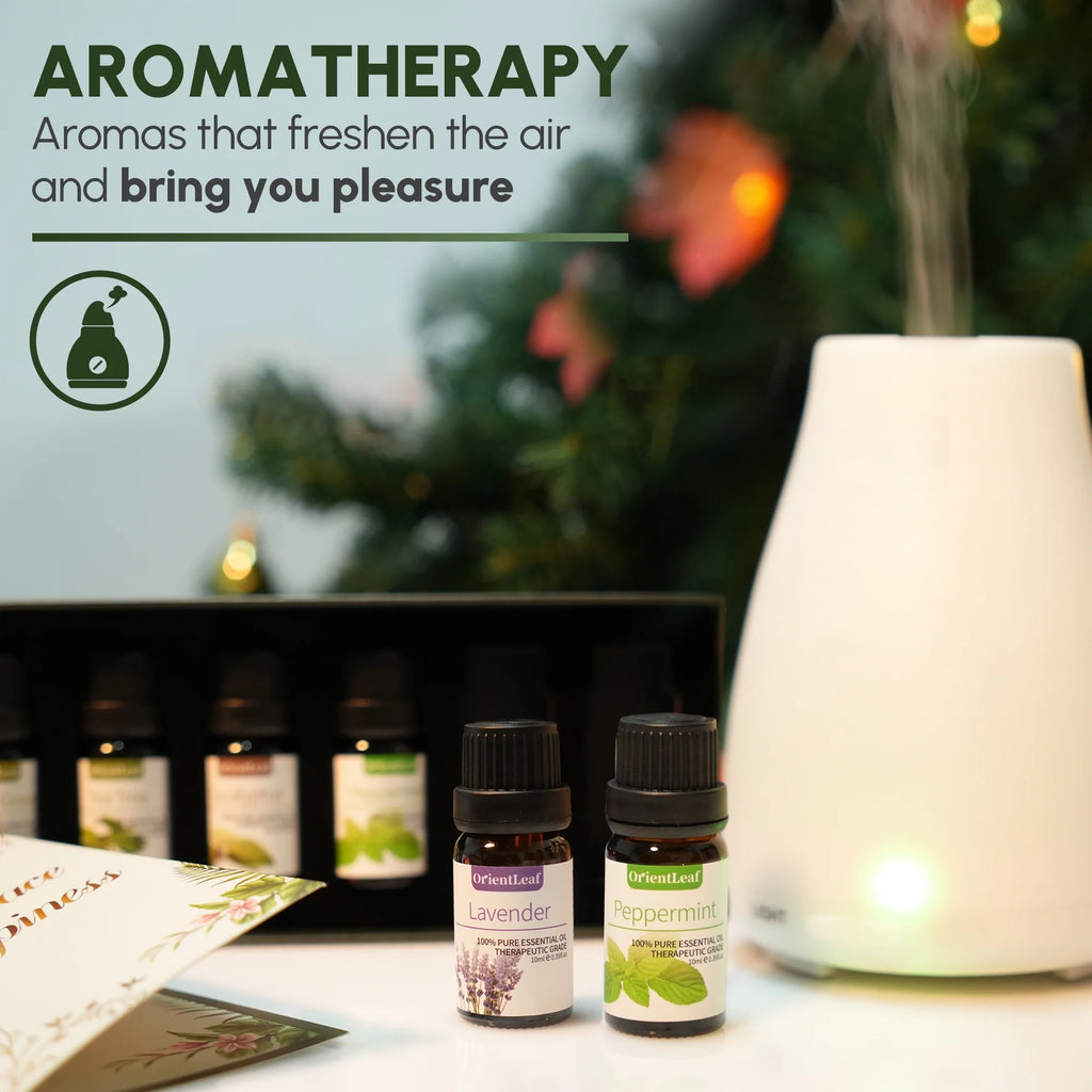 Essential Oils Set with Greetingift Card, 100% Pure Essential Oil Gift Set for Essential Oil Diffuser, Aromatherapy, Sleep, Massage & DIY