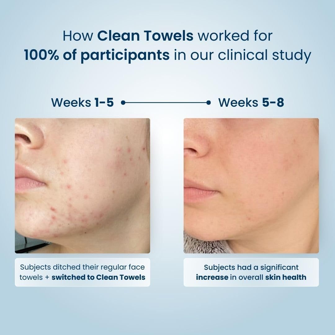 Clean Towels XL™, 100% USDA Biobased Face Towel, Disposable Face Towelette, Eczema Association Accepted, Makeup Remover Dry Wipes, Ultra Soft (30 Count (Pack of 3))