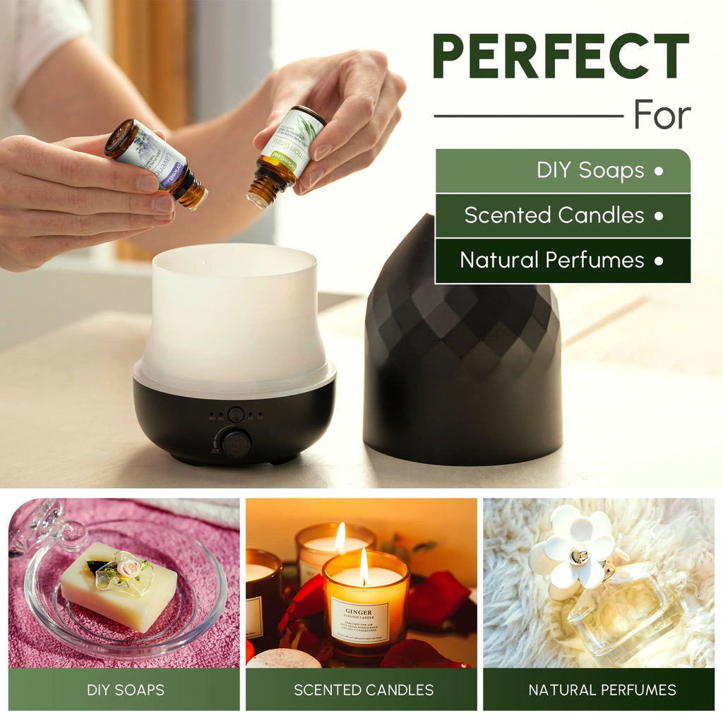 Essential Oils Set with Greetingift Card, 100% Pure Essential Oil Gift Set for Essential Oil Diffuser, Aromatherapy, Sleep, Massage & DIY