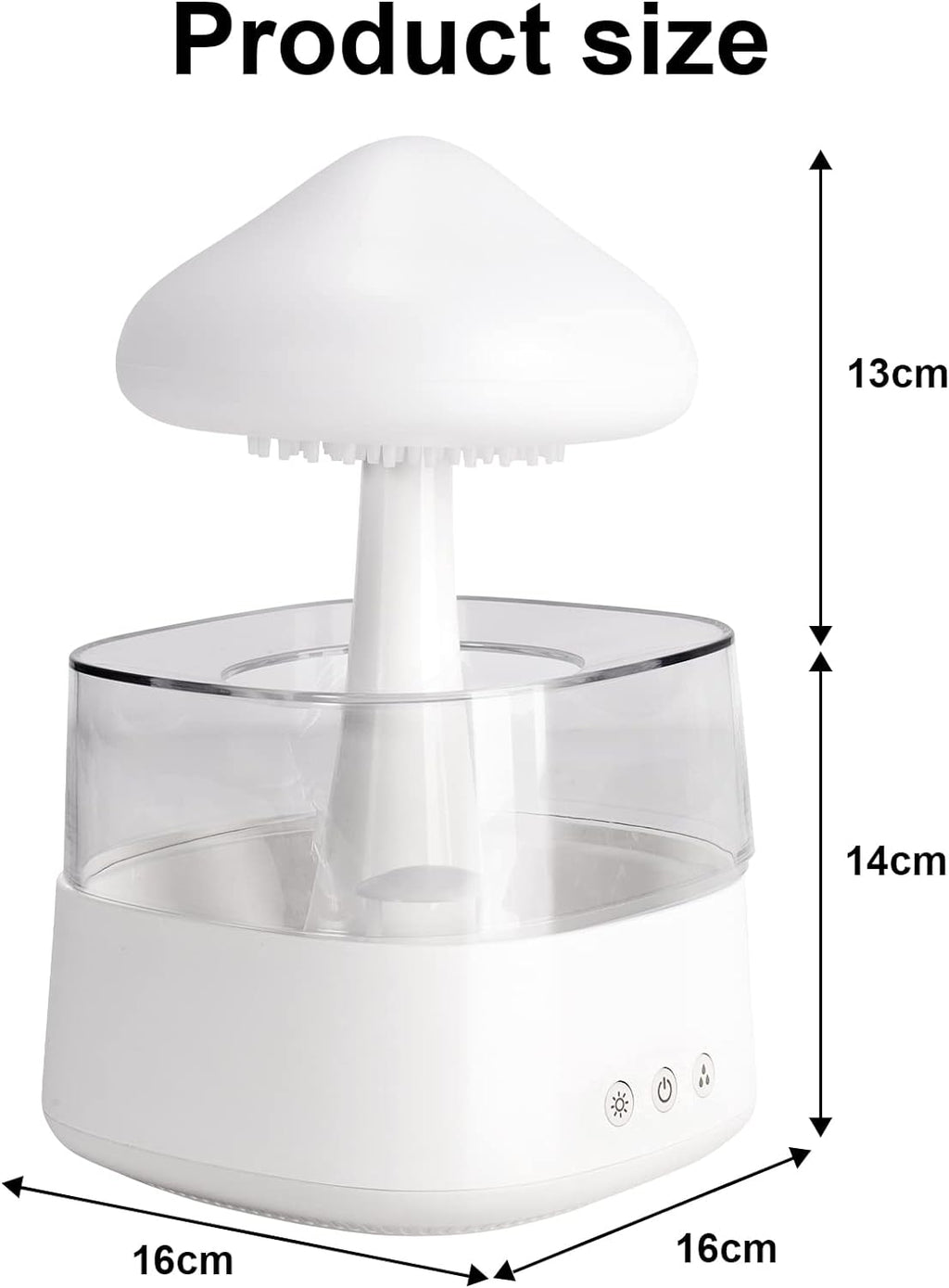 Cloud Rain Humidifier, Night Light Aromatherapy Essential Oil Diffuser, 7 Colors Desktop Diffuser with Water Sound for Home Room Office (White)