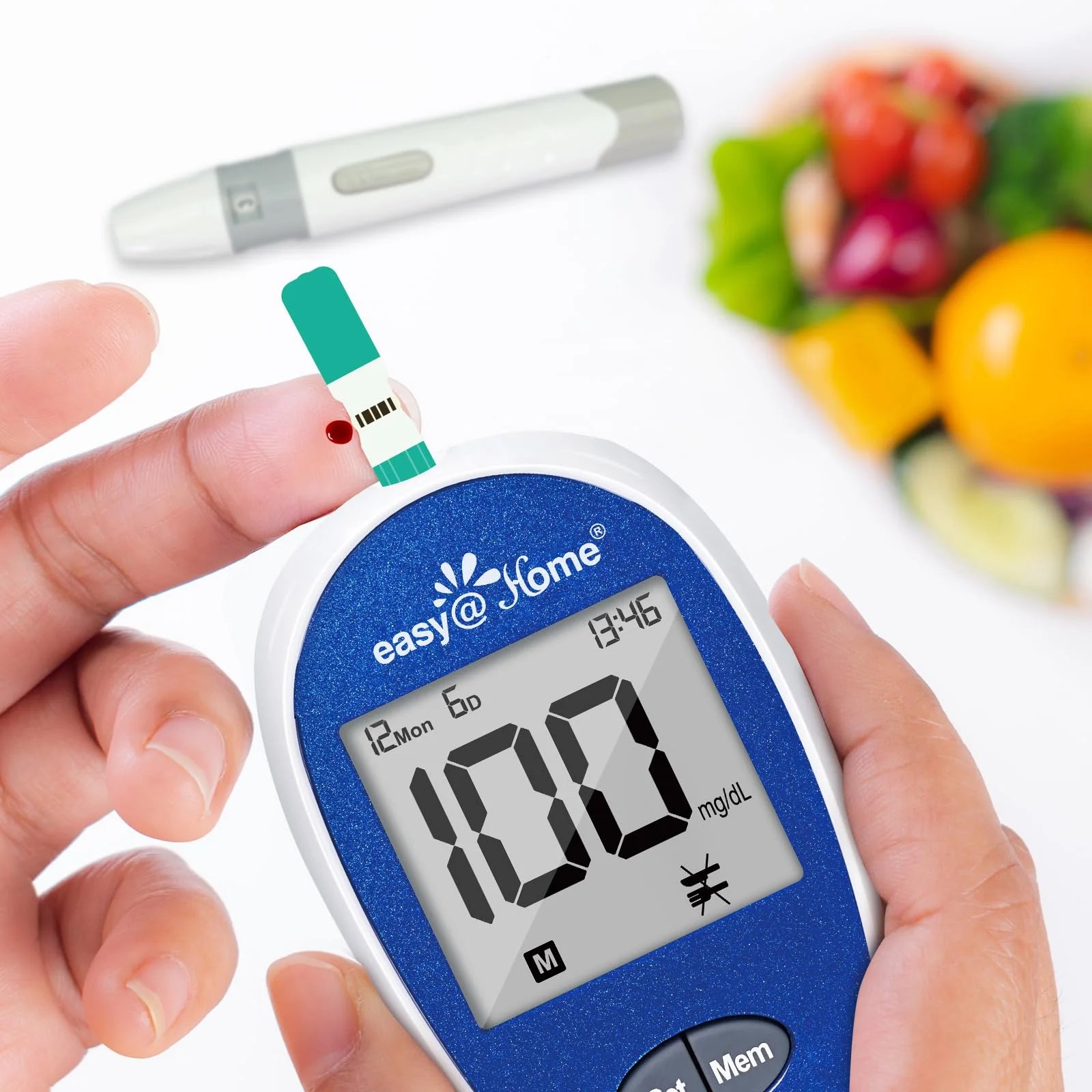 Diabetes Testing Kit, Blood Glucose Monitor with 1 Lancing Device, 100 Test Strips, 100 Lancets