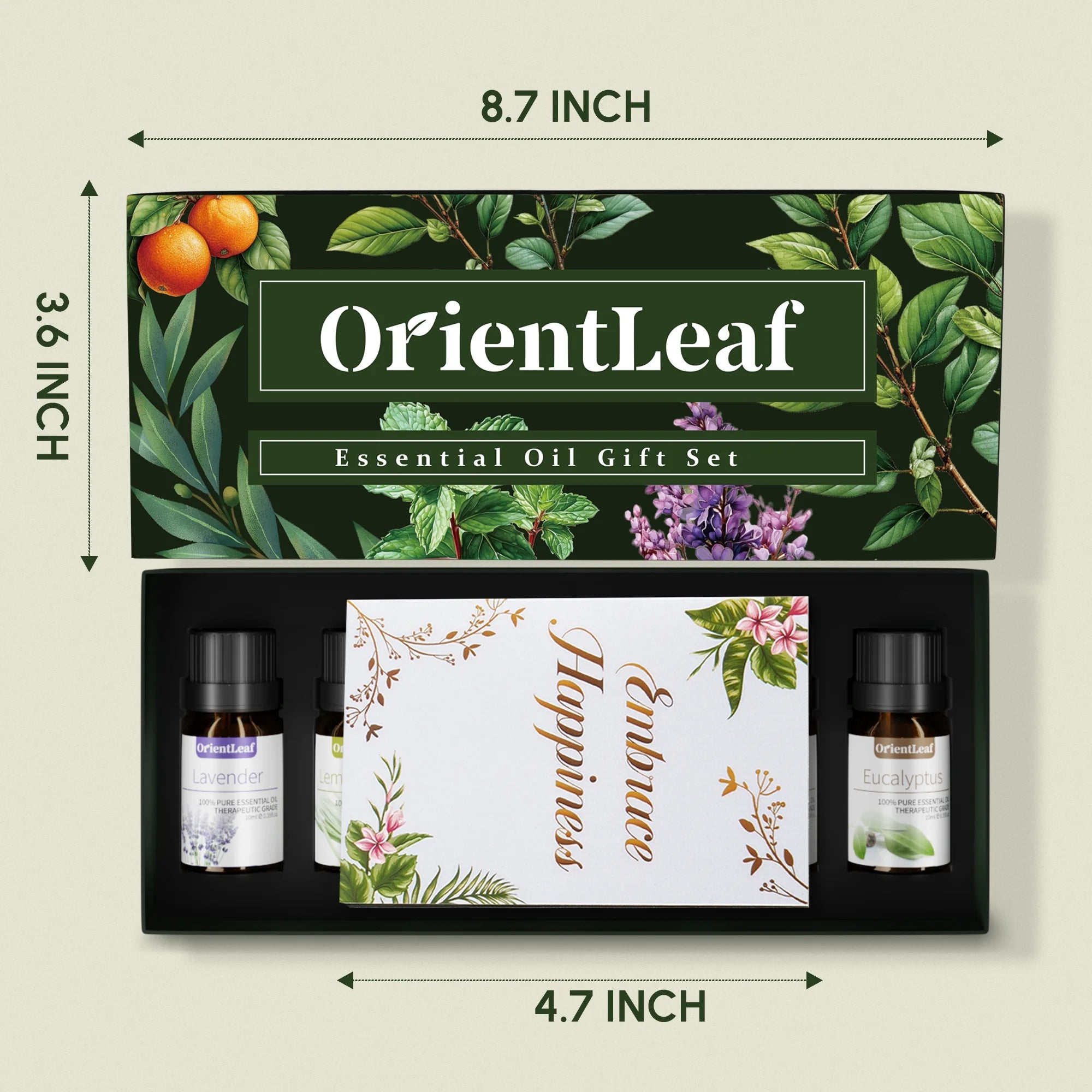 Essential Oils Set with Greetingift Card, 100% Pure Essential Oil Gift Set for Essential Oil Diffuser, Aromatherapy, Sleep, Massage & DIY