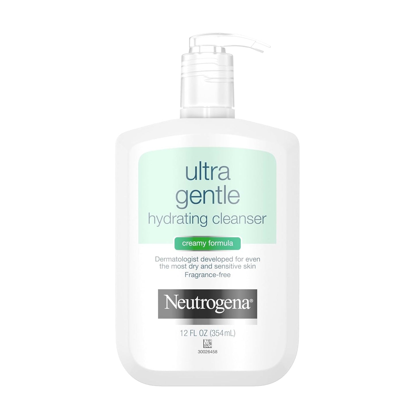 Ultra Gentle Hydrating Facial Cleanser, Non-Foaming Face Wash for Sensitive Skin, Gently Cleanses Face without over Drying, Oil, Soap & Fragrance-Free, 12 Fl. Oz