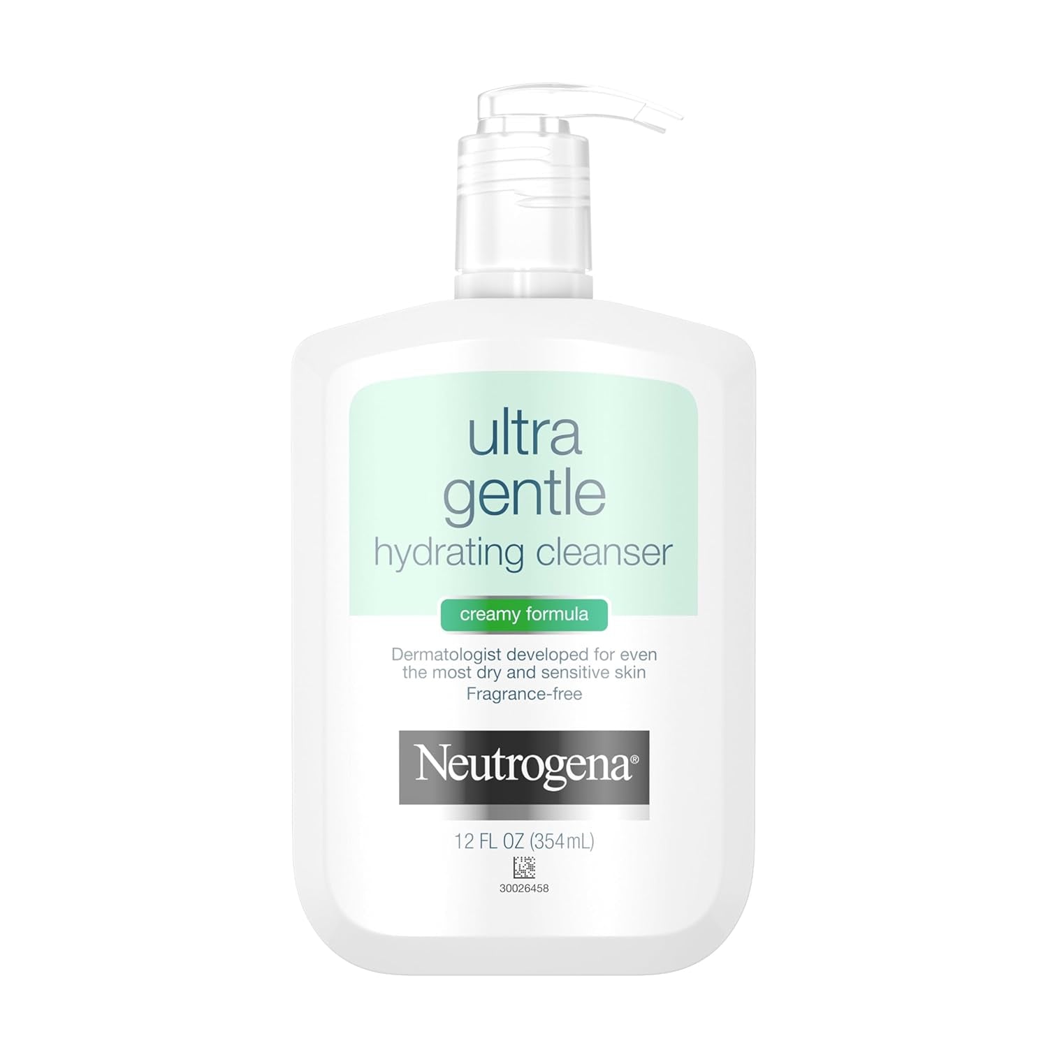 Ultra Gentle Hydrating Facial Cleanser, Non-Foaming Face Wash for Sensitive Skin, Gently Cleanses Face without over Drying, Oil, Soap & Fragrance-Free, 12 Fl. Oz
