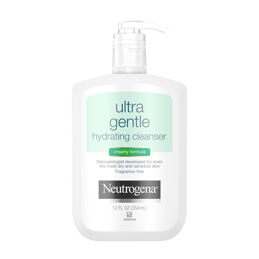 Ultra Gentle Hydrating Facial Cleanser, Non-Foaming Face Wash for Sensitive Skin, Gently Cleanses Face without over Drying, Oil, Soap & Fragrance-Free, 12 Fl. Oz