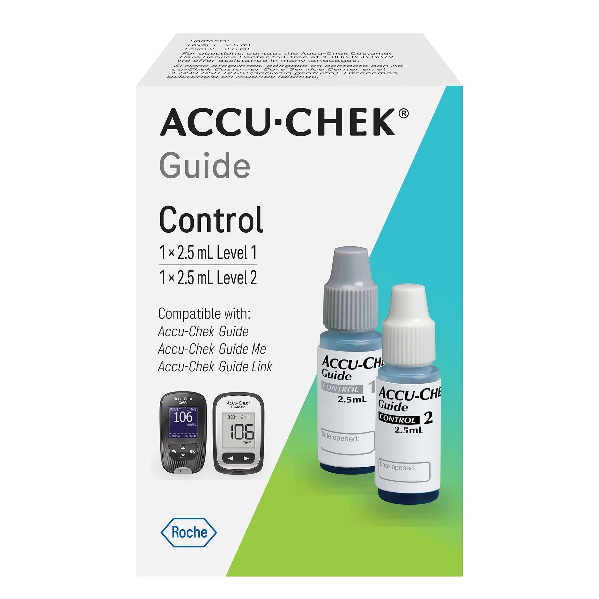 Guide Diabetes Control Solution for Diabetic Blood Glucose Monitoring (Level 1 & 2 for Guide and Guide Me Test Meters)