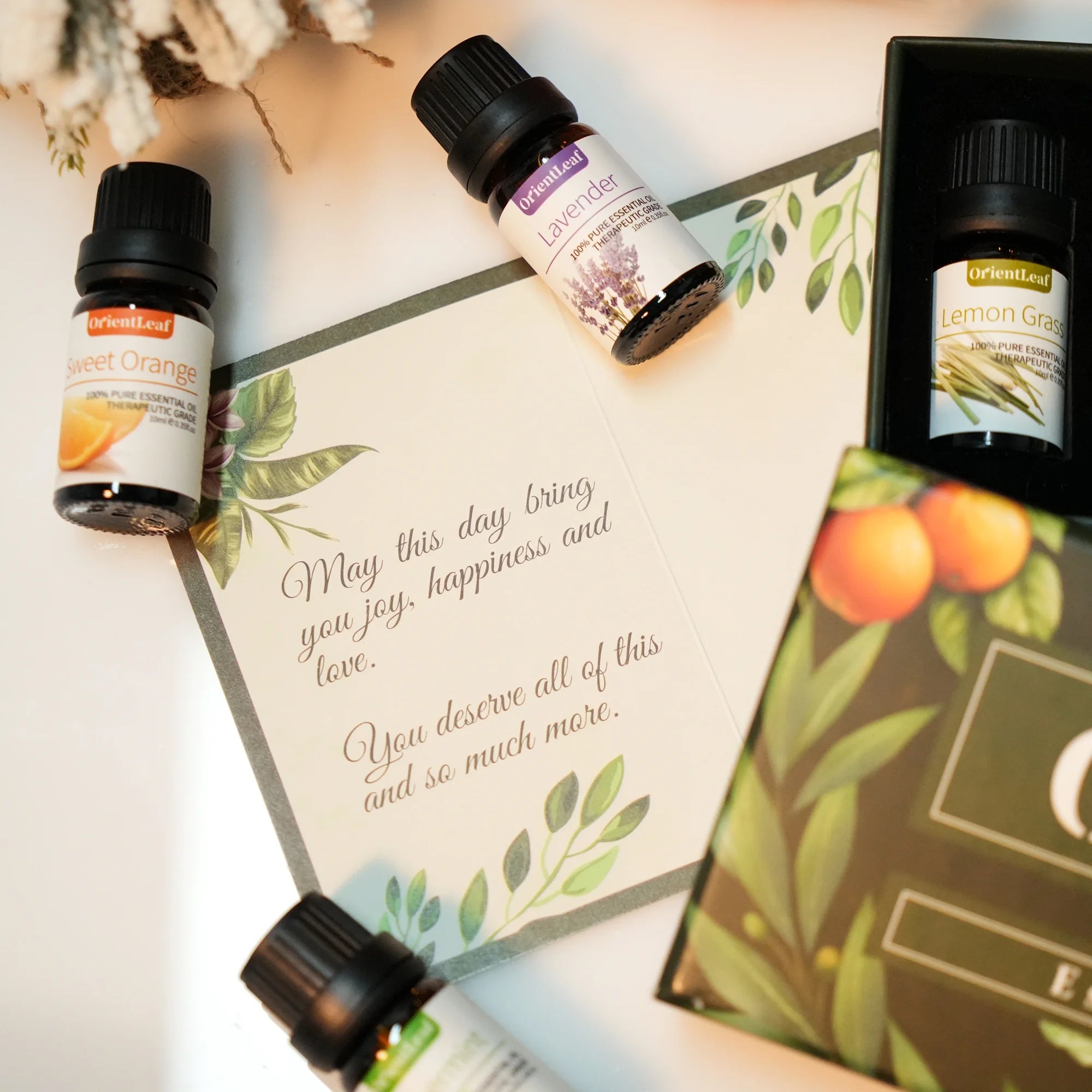 Essential Oils Set with Greetingift Card, 100% Pure Essential Oil Gift Set for Essential Oil Diffuser, Aromatherapy, Sleep, Massage & DIY