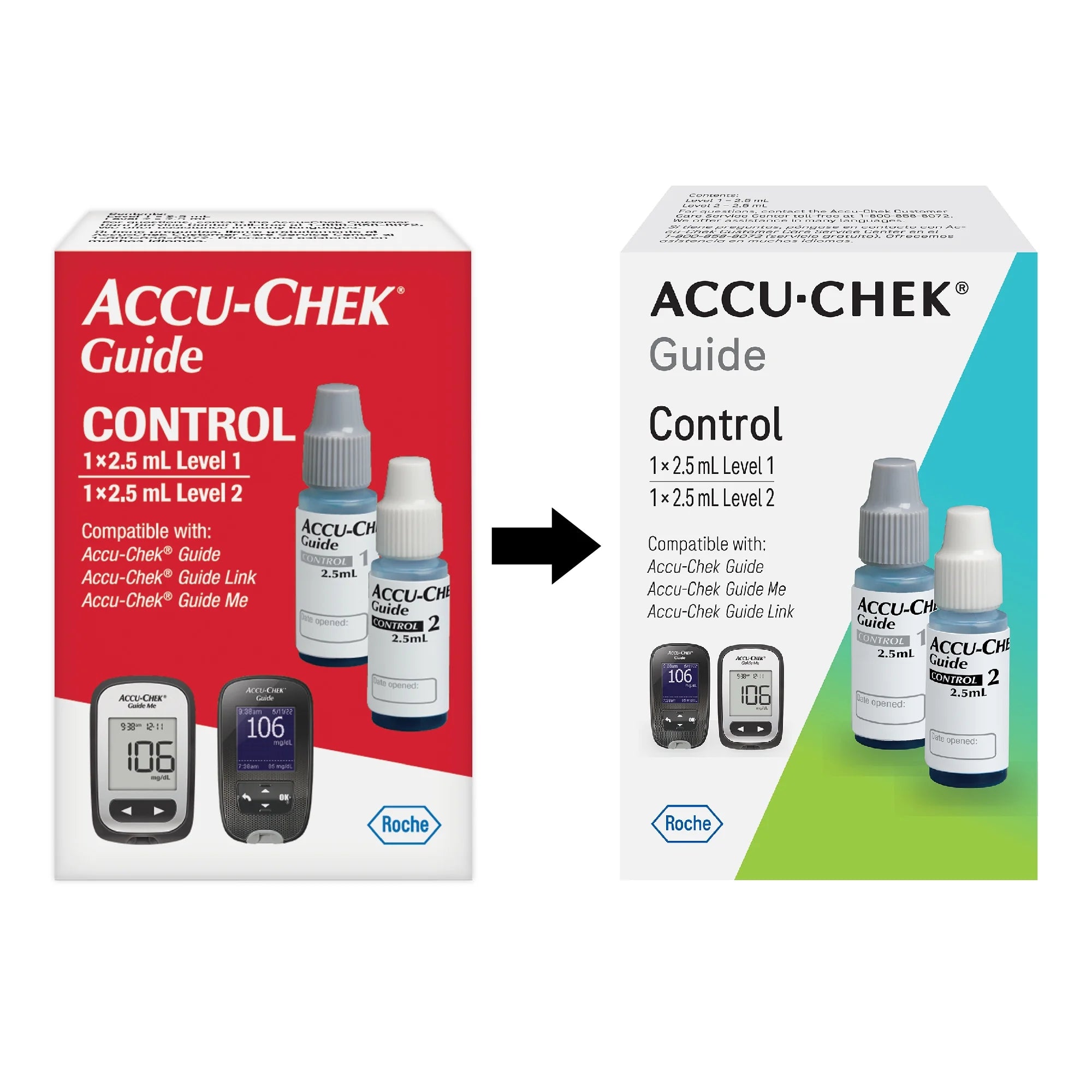 Guide Diabetes Control Solution for Diabetic Blood Glucose Monitoring (Level 1 & 2 for Guide and Guide Me Test Meters)