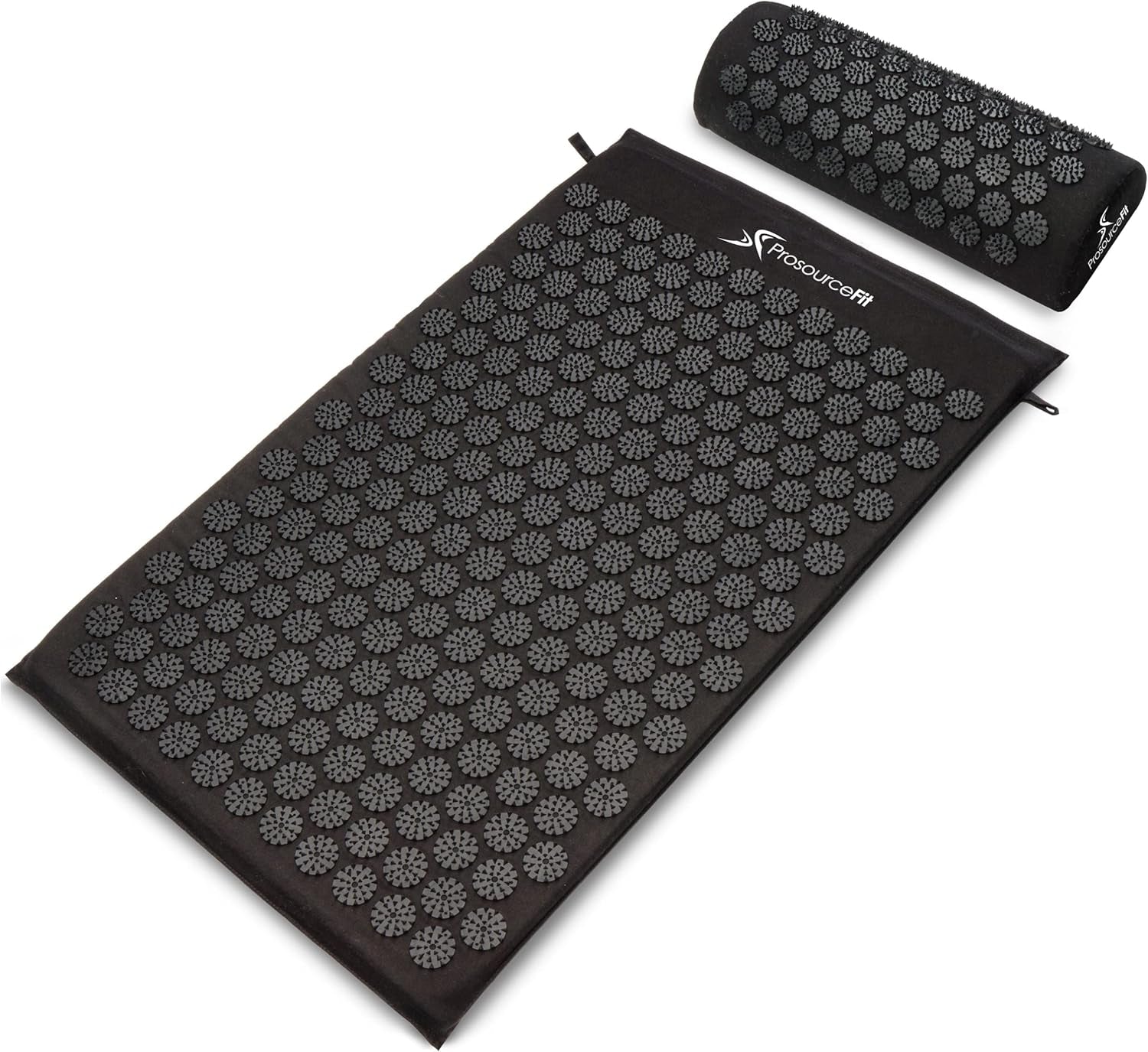 Acupressure Mat and Pillow Set for Back/Neck Pain Relief and Muscle Relaxation, Large - Gray/Gray