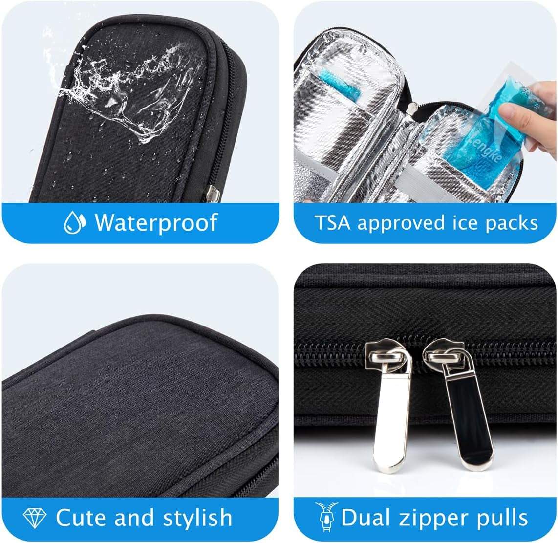 Insulin Cooler Travel Case, Portable Insulated Organizer for Insulin,Medica