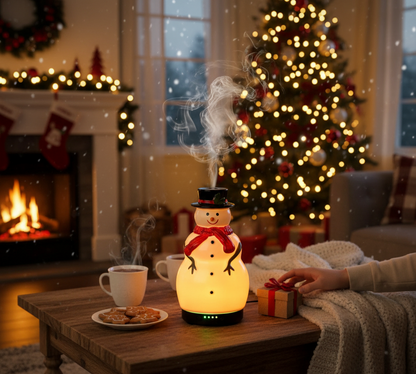 Christmas Essential Oil Diffuser Gifts Ceramic Snowman Diffuser 120Ml Holiday Diffuser for Essential Oil Cute Small Aromatherapy Humidifier Diffuser for Home Office Decorations