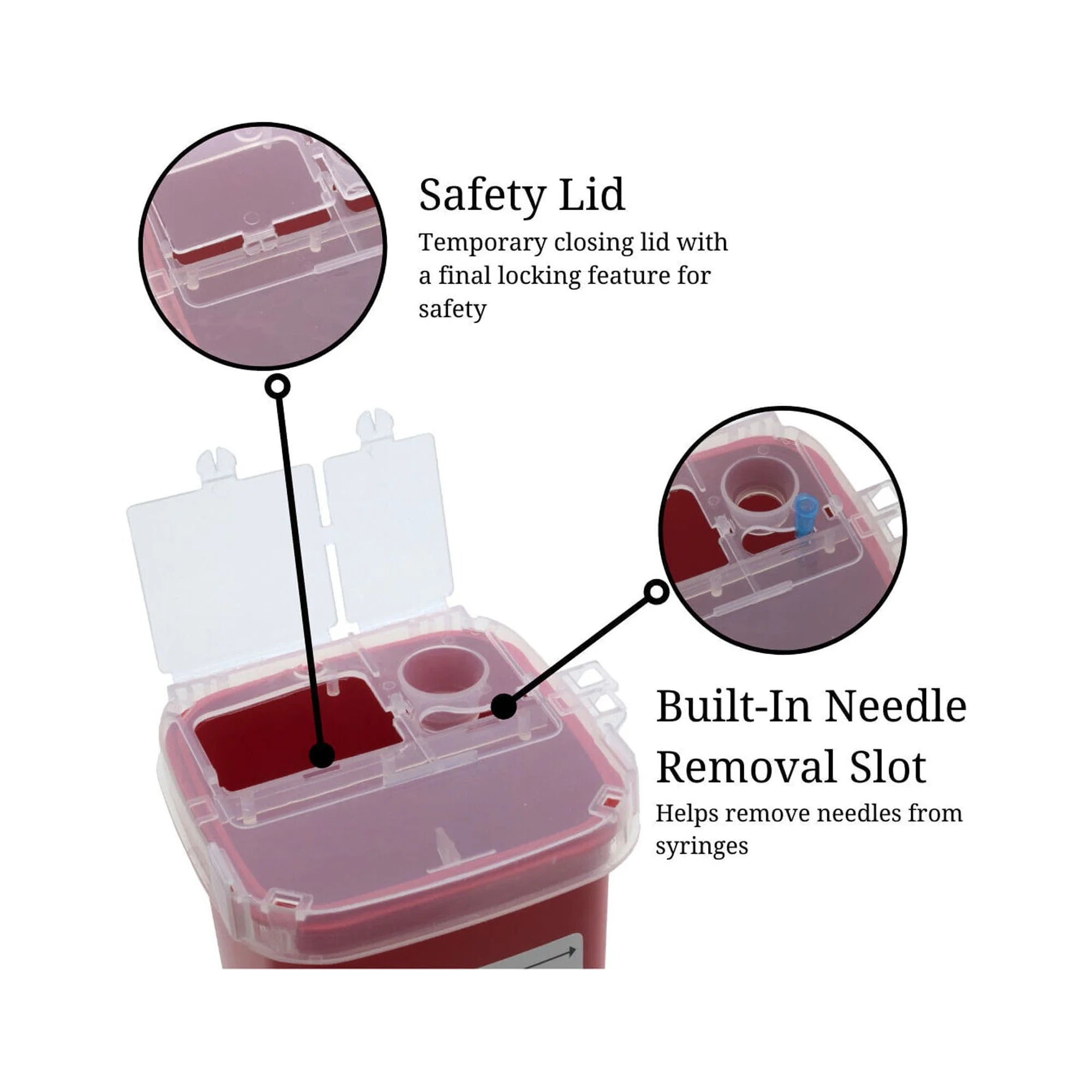 Portable GSC-1Q Sharps Container for Biohazard Needles