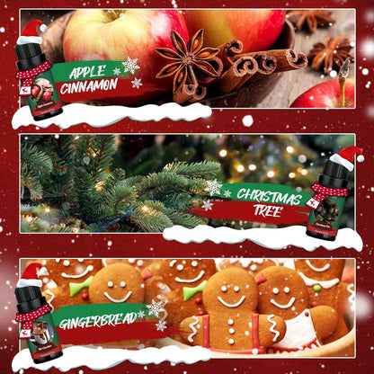 Christmas Fragrance Oils Set, Essential Oils for Diffusers Home, Aromatherapy Oils Gift for Candle Making - Christmas Tree, Apple Cinnamon, Gingerbread, Candy Cane, Sugar Cookie, Hot Chocolate